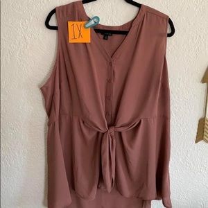 Torrid peplum tie front blouse